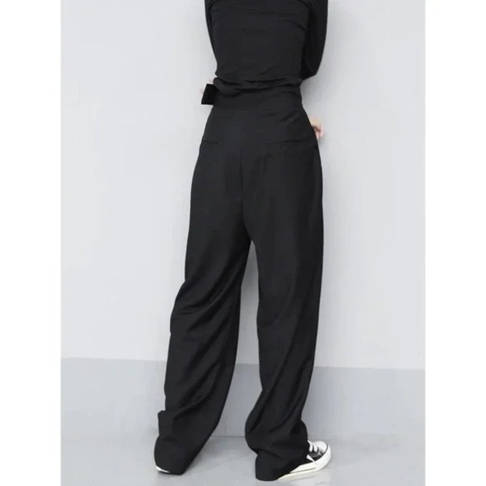 Commense Wide Leg Velcro Waist Trouser Pants M